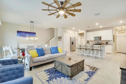 Cozy, open-concept living with coastal touches and plenty of light