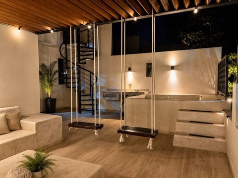 Private pool, swings and relaxing area. Great for a larger group of friends