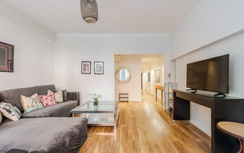 big living room with tv