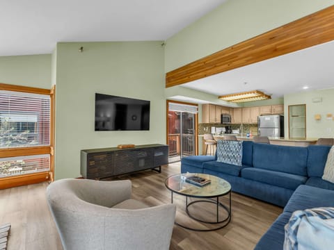 Living room 1: Main floor, gas fireplace, Smart TV, pull-out sofa bed