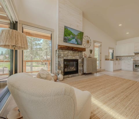 Bright living area with Smart TV