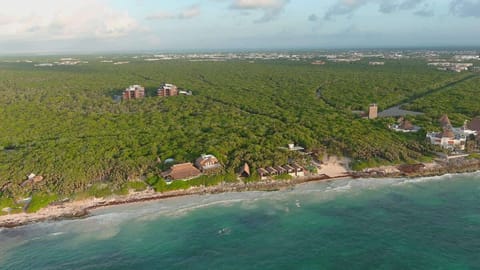 The closest apartment complex to the Tulum Beach