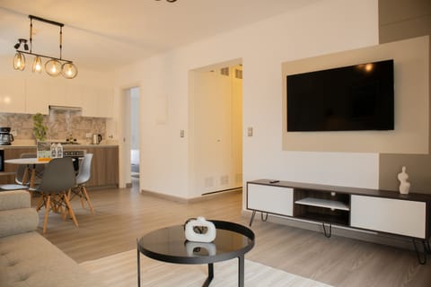 Modern living room with flat-screen TV