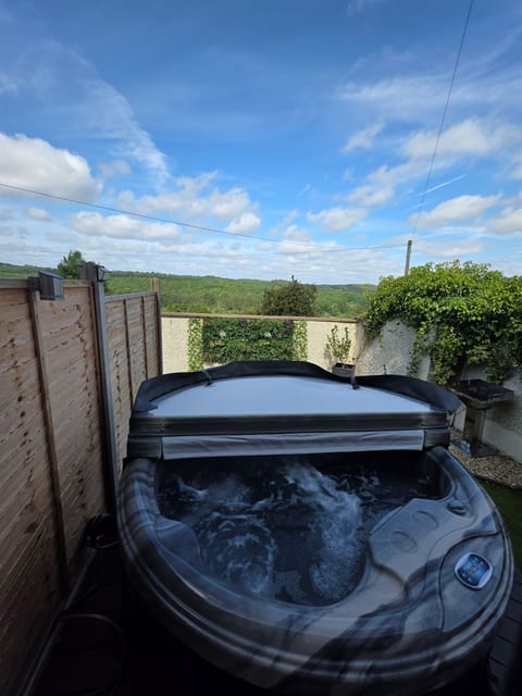 Private hot tub and forest views