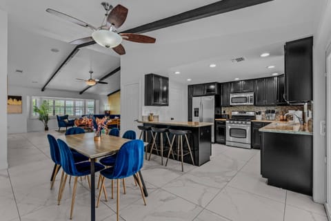 Living and dining combination with easy flow