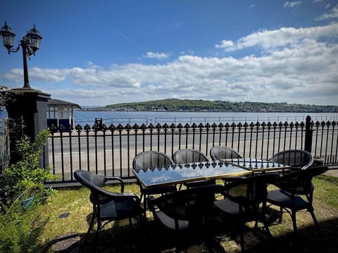 Outside sea view seating area
