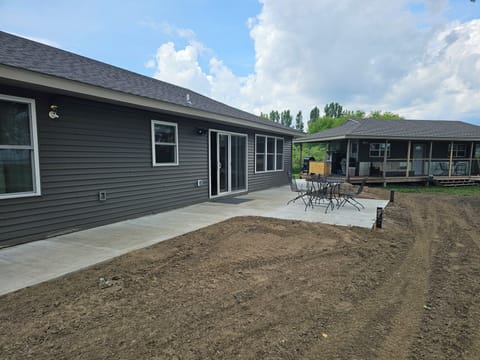 since we took this picture, we have grass and added a hot tub. 