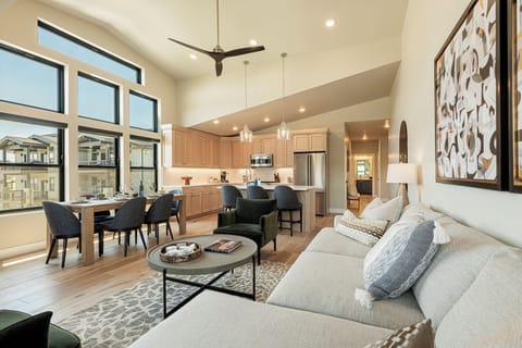 Top level condo with a vaulted ceiling