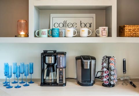 Kickstart your day with your perfect brew. This cute coffee nook is fully stocked for mornings made easy.