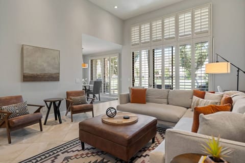 Flowing living and dining areas