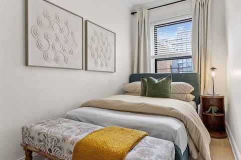 Enjoy a peaceful night`s sleep in this calming bedroom. Wake up refreshed and ready to explore!