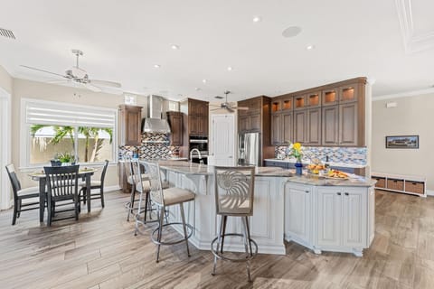 Breakfast bar seats four