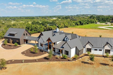 Birds eye view of the Calivence Haus located in the heart of Texas Hill Country 