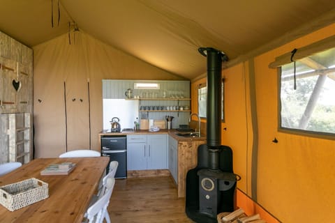 Birch Safari Tent - kitchen and dining room