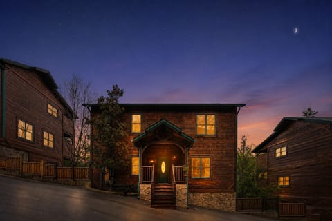Twilight Front of Cabin
