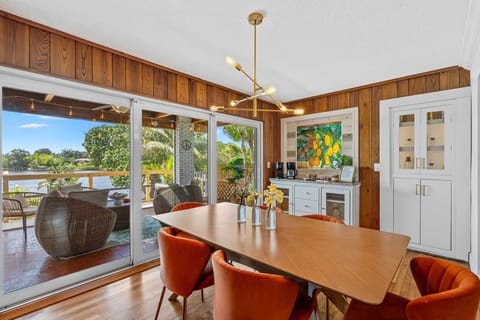 Dining table seats six