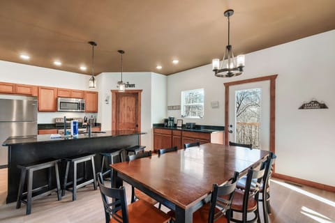 Gather around a large table with great views and a stylish kitchen for memorable meals!