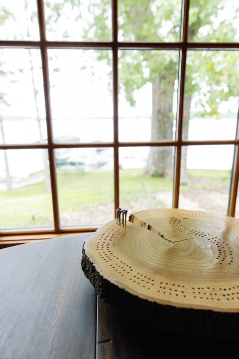 Living room activity table-lake view