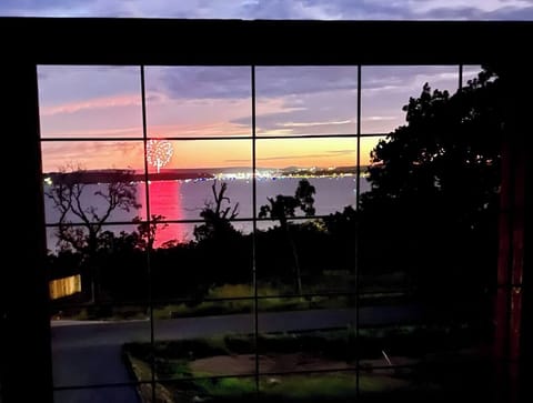 From this deck you can see the city of Eufaula and in July they put on a fireworks show not to be missed....... especially if you can enjoy them from this vantage point 