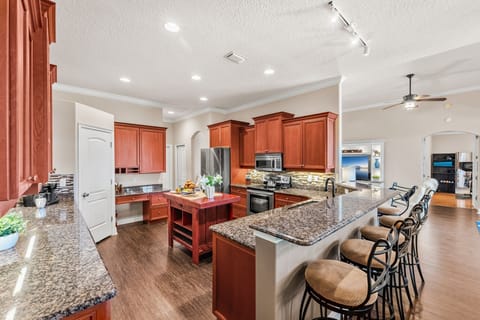 Breakfast bar seats five