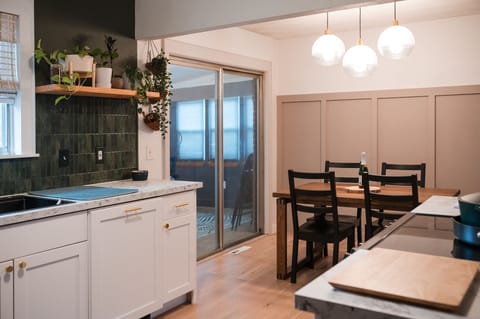 Full kitchen with appliances and essentials