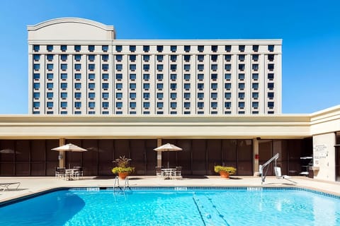 Soak up sunshine with poolside views of the full hotel.