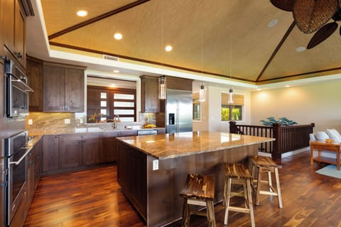 Large kitchen island with additional seating