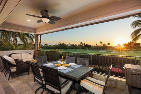 Watch the sun set from the private covered lanai