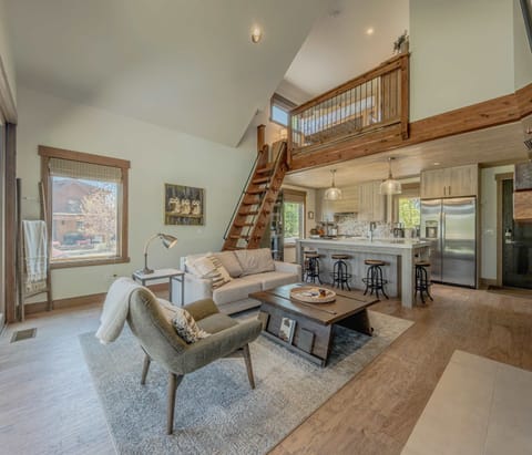 Bright living space with TV