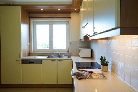 Kitchen with stove pot