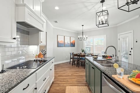 Kitchen and the dining room