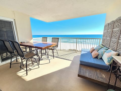 Ample Seating on Beachfront Balcony