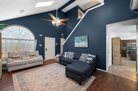 Spacious Living room; pull-out queen bed (1st floor)