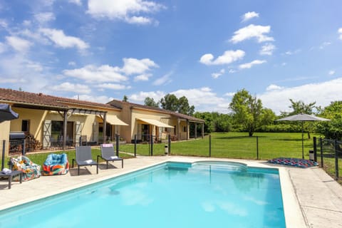 Secure fenced, gated and alarmed swimming pool.