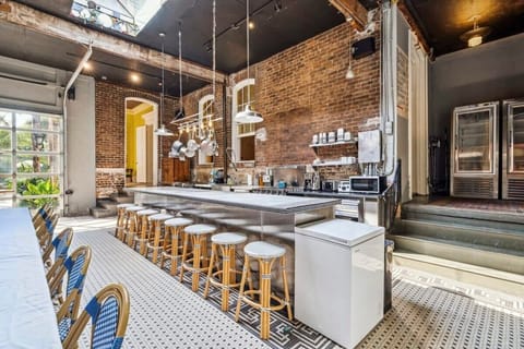 Commercial Kitchen with Bar Seating and Dining Seating