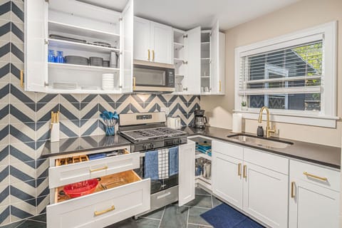 Fully stocked kitchen with cookware and all the essentials