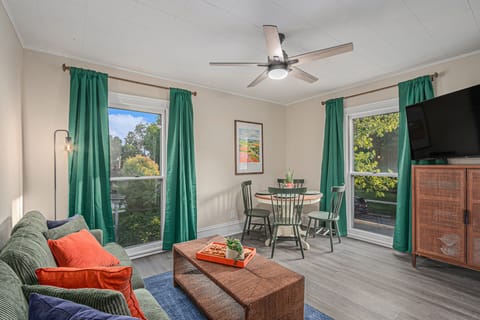 Living Area with large smart TV