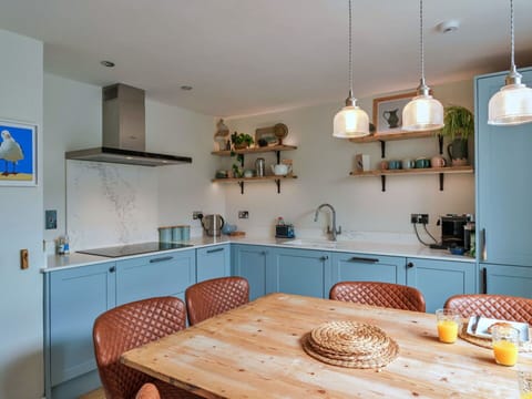 Kitchen, Interior Design, Countertop, Cabinetry, Furniture, Light Fixture, Ceiling, Kitchen Appliance, Cupboard, Lighting