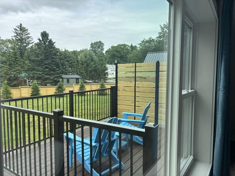 Comfortable seating to relax, read, or simply enjoy the fresh Maine air.