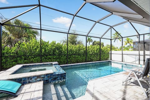 Pool Oasis: Splash in your private pool surrounded by lush greenery and sunny skies!