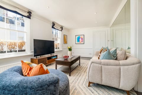 Living Room | 55 inch QLED TV with streaming services, premium furnishing