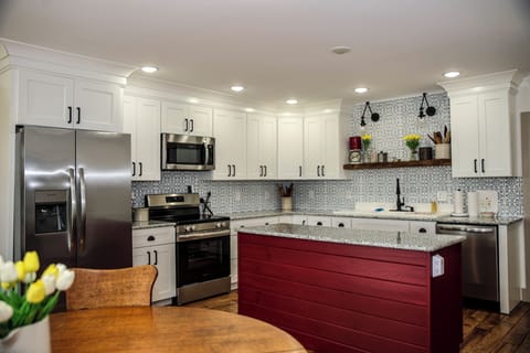 Our kitchen is stocked with standard utensils/equipment.