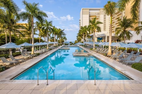 Upper pool with lounge seating
