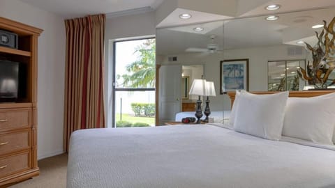 Unit with comfortable bed. Views and decor may vary.