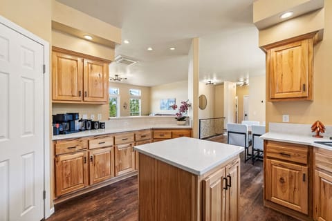 The property features a fully equipped kitchen with everything you need to prepare meals during your stay.