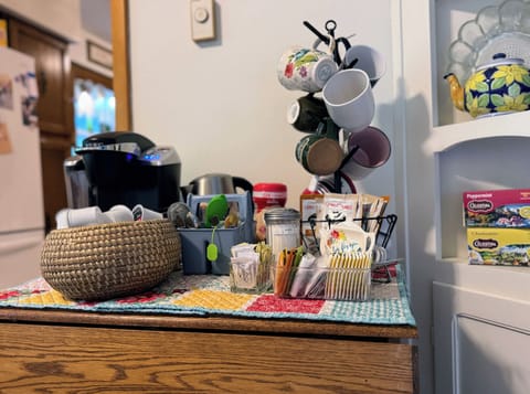 Coffee bar in the dining room with everything you could want.