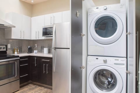 In-unit laundry keeps your routine seamless and your travel bag light