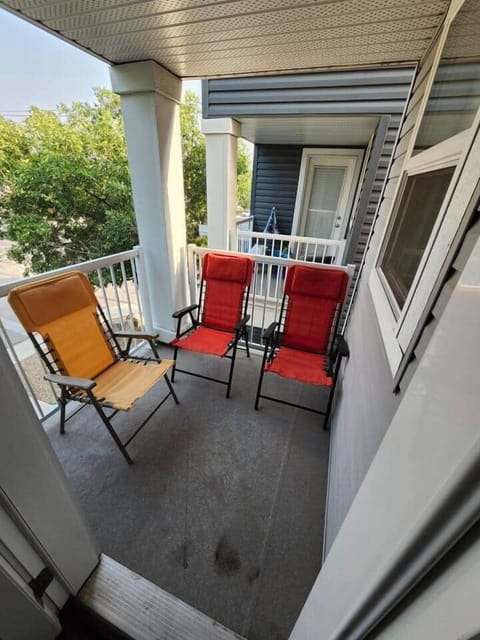 Balcony with relaxation outdoor chairs