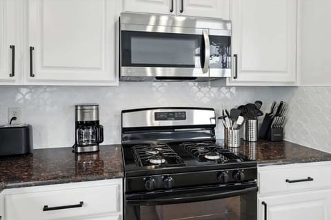 Includes a coffee maker, toaster, blender, and more. Wake up and fuel your day with everything just steps away.