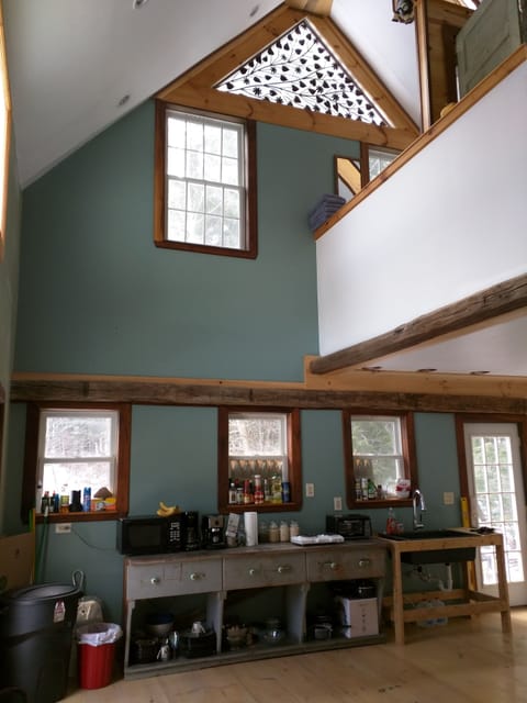 downstairs kitchen area, the bathroom is on the top floor right side 